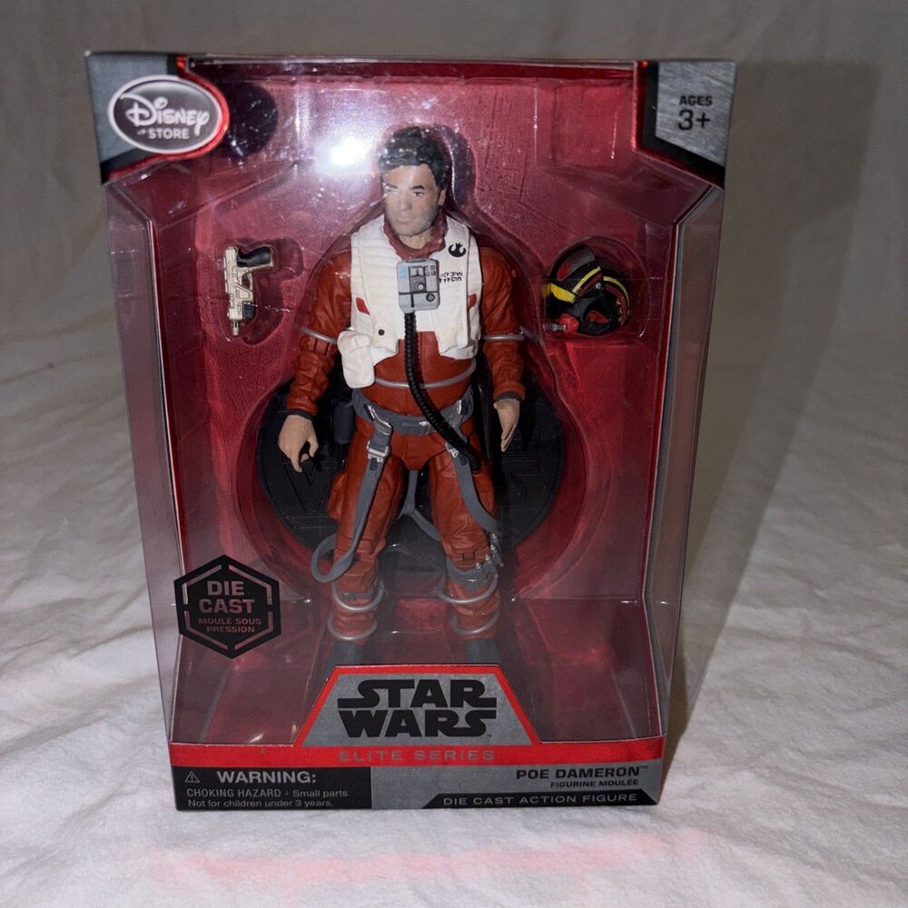 Star Wars Elite Series Poe Dameron Die-Cast Action Figure Disney Store 6" New